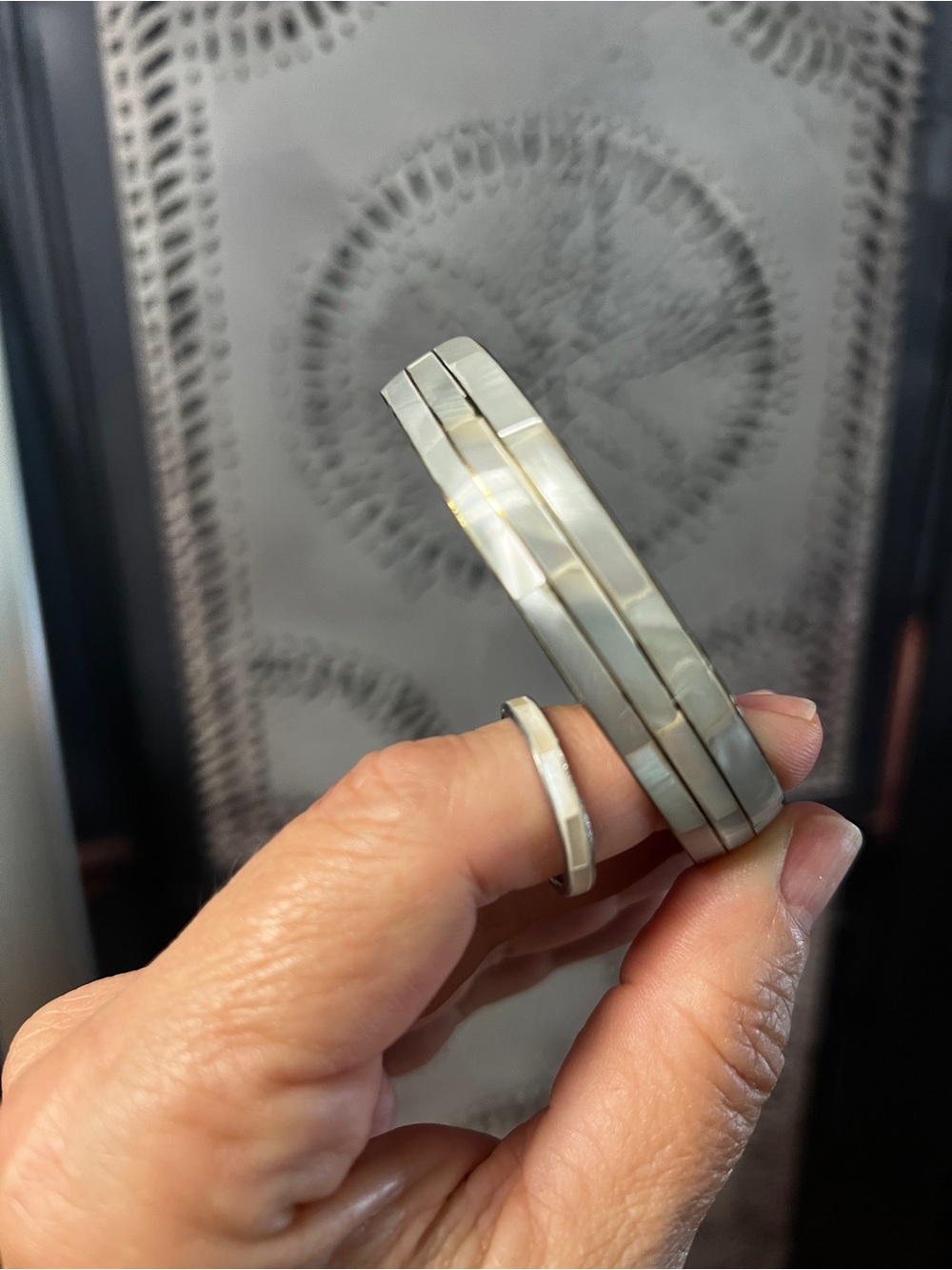Vintage Mother-of-Pearl Stackable Bangle Set